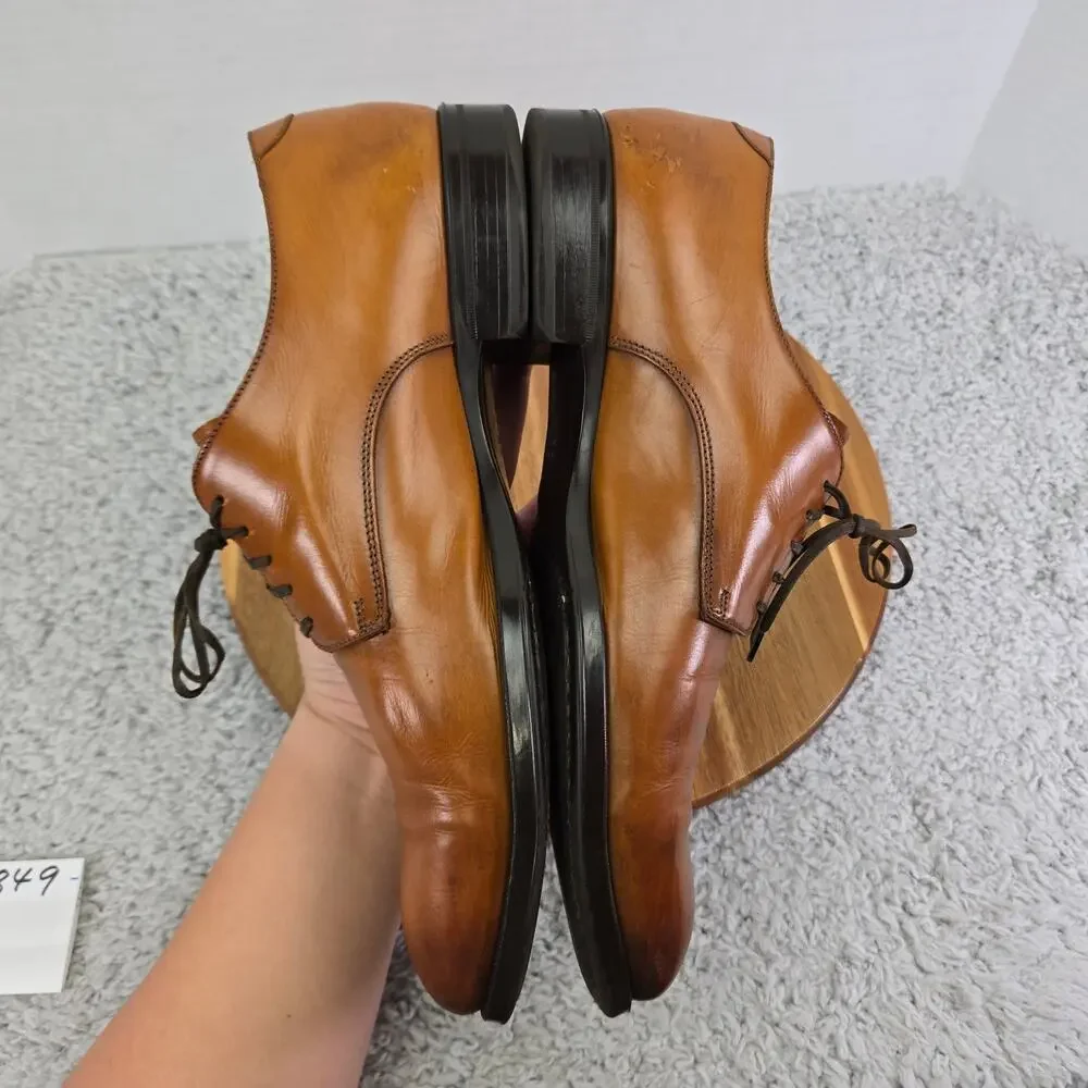 To Boot New York Mens 10 Brown Suede Plain Toe Casual Derby Oxford Dress Shoe